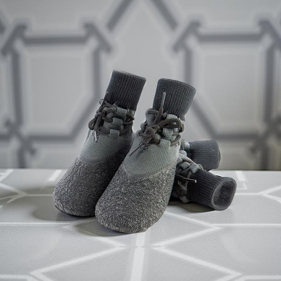 Chausson pour chien gris en coton