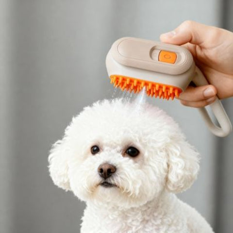 Brosse pour chien anti noeuds beige clair