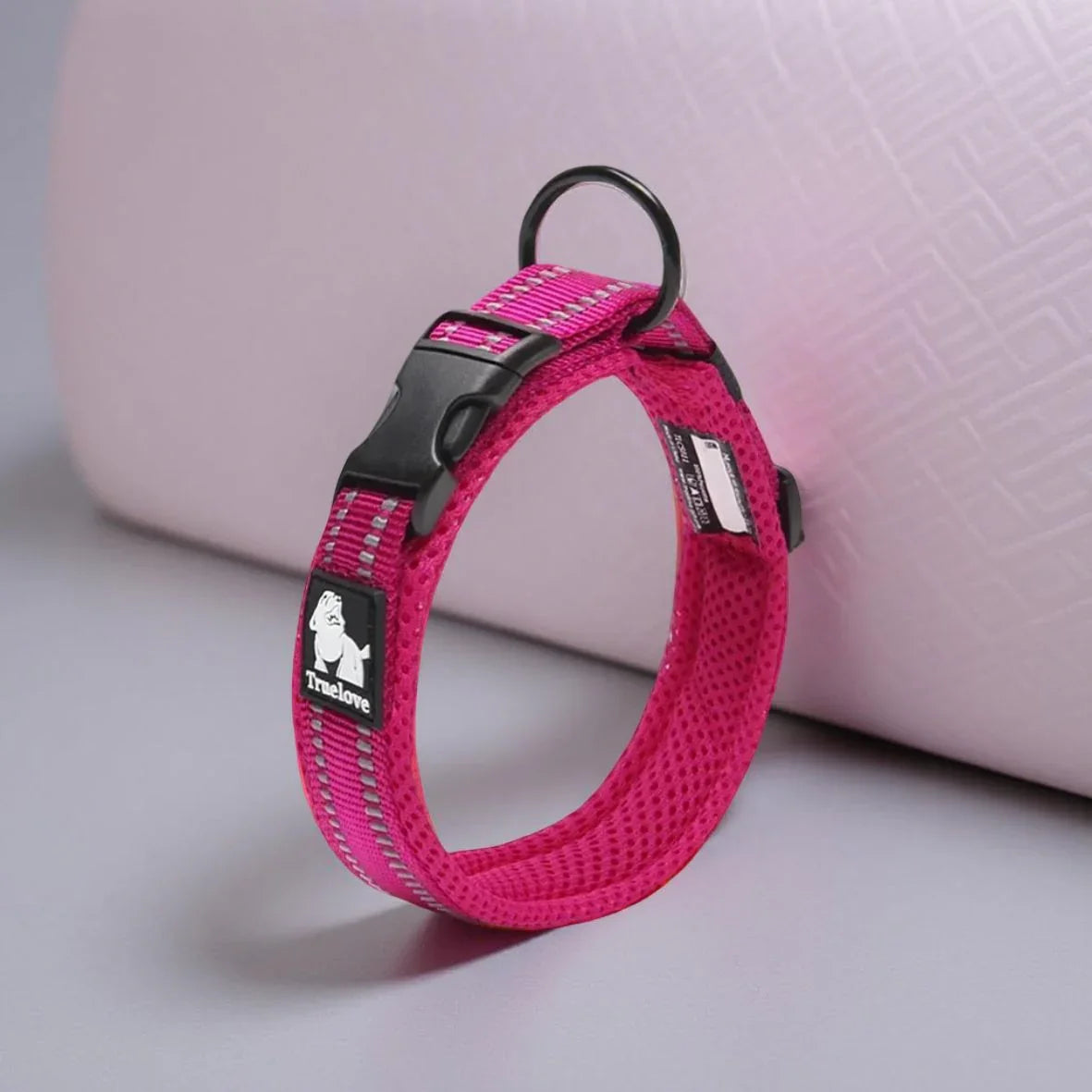 Collier pour Chien Nylon Reflechissant Truelove rose