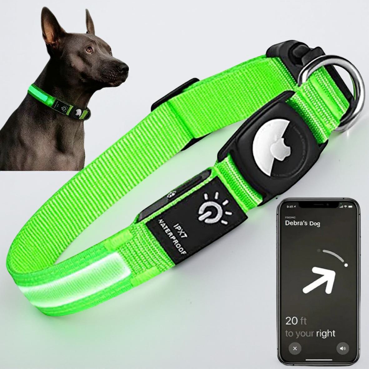 COLLIER GPS CHIEN | AIRTAG LED™