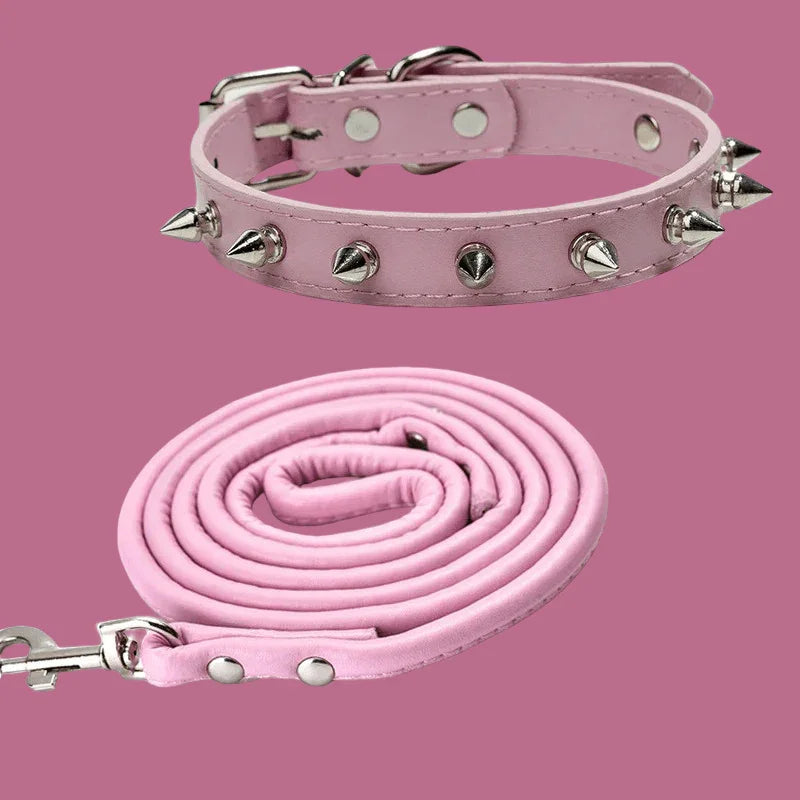 COLLIER CUIR CHIEN | POINTES CLOUTĂES - Les chiens beaux