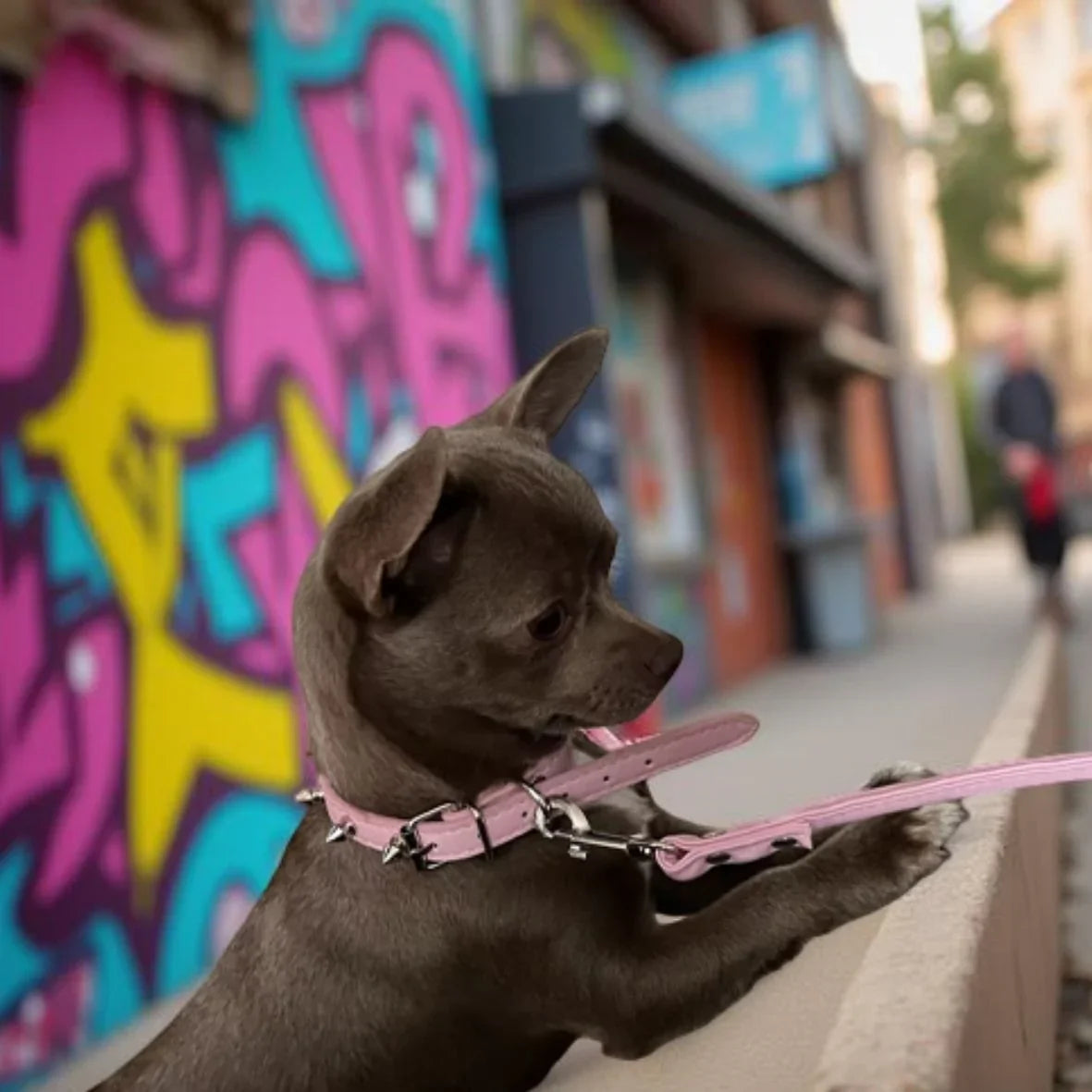 COLLIER CUIR CHIEN | POINTES CLOUTĂES - Les chiens beaux