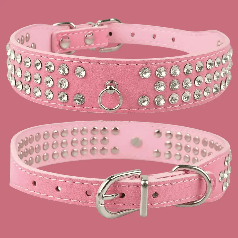 Collier pour chien | Strass en 3 rangées - Les chiens beaux