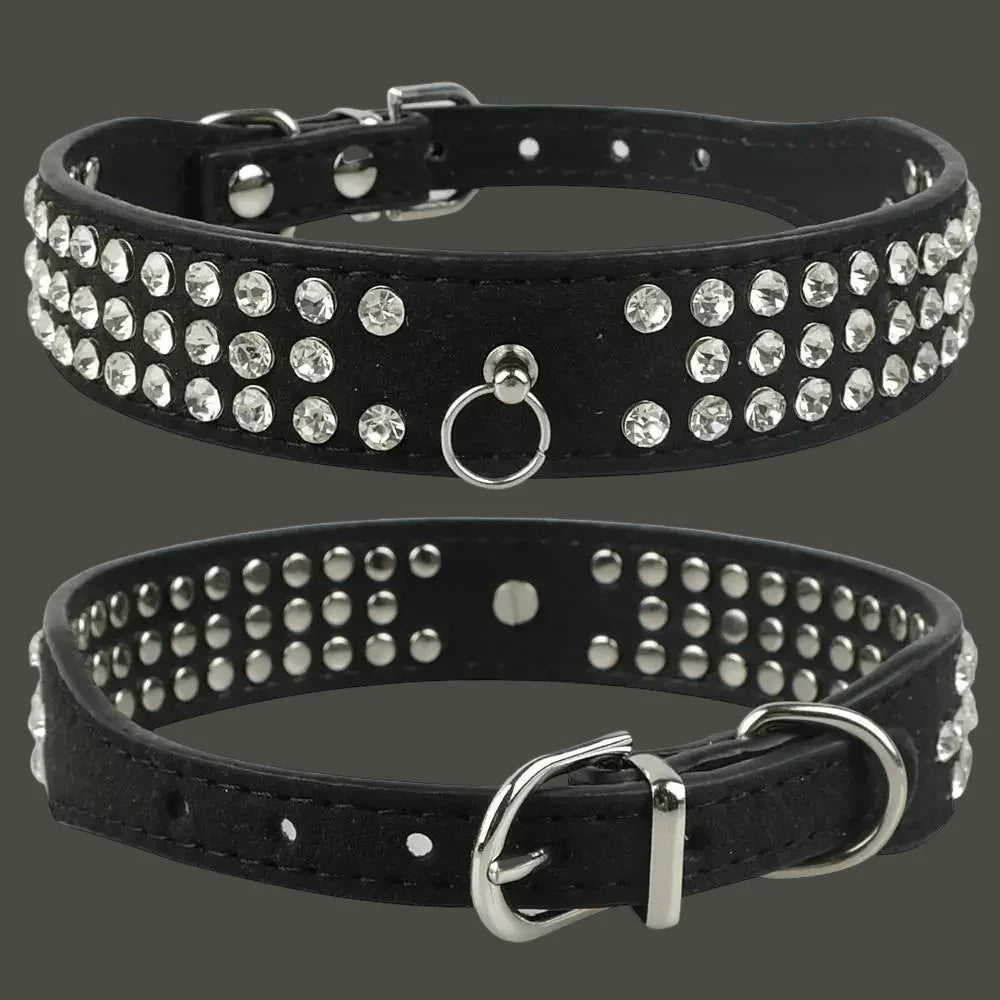 Collier pour chien | Strass en 3 rangées - Les chiens beaux