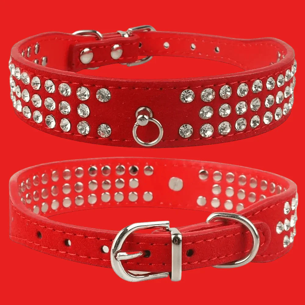 Collier pour chien | Strass en 3 rangées - Les chiens beaux