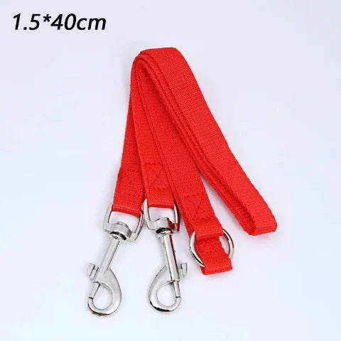 double laisse pour chien coupleur en nylon rouge
