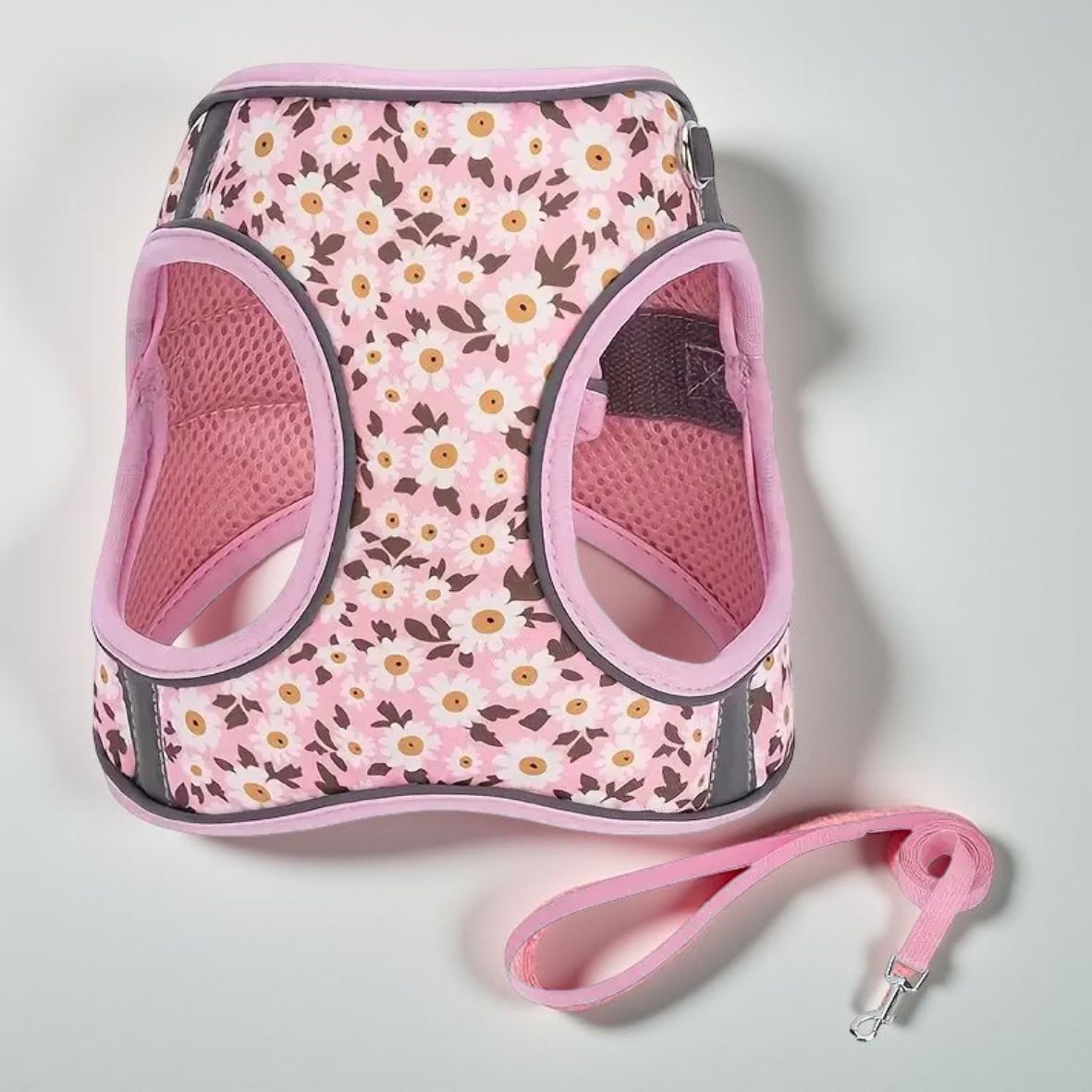 harnais petit chien rose élégant