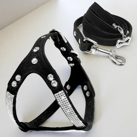 harnais pour chien en cuir suede souple SFP