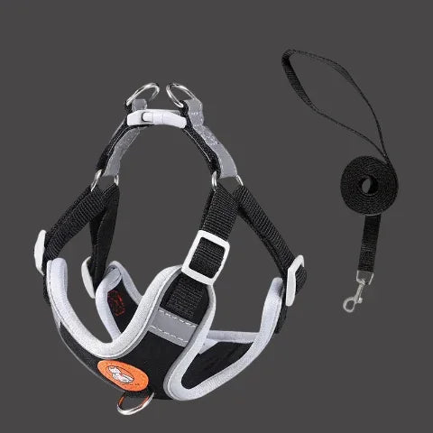 harnais pour petit chien Gilet sans traction noir