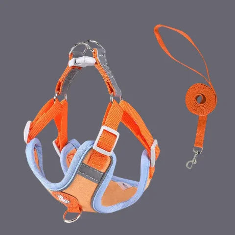 harnais pour petit chien Gilet sans traction orange