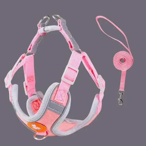 harnais pour petit chien Gilet sans traction rose