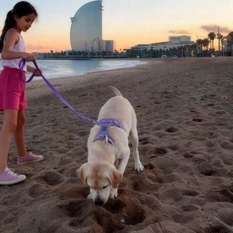 labrador qui porte le harnais anti traction chien lavender chic