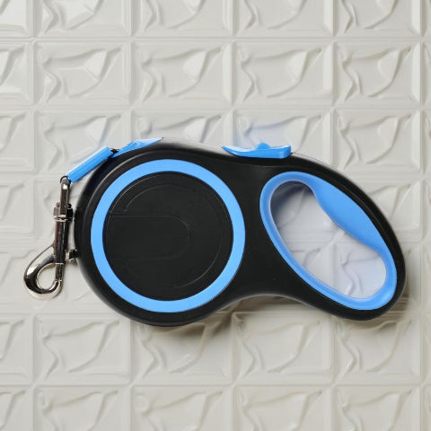 laisse de chien retractable en nylon bleue