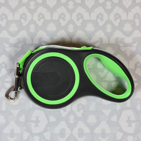 laisse de chien retractable en nylon verte