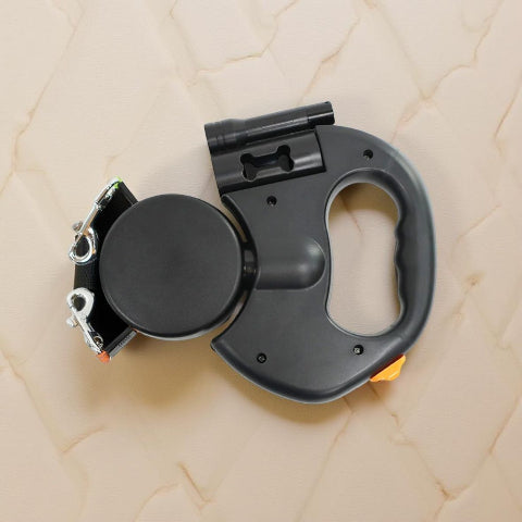 laisse enrouleur led roulette noire