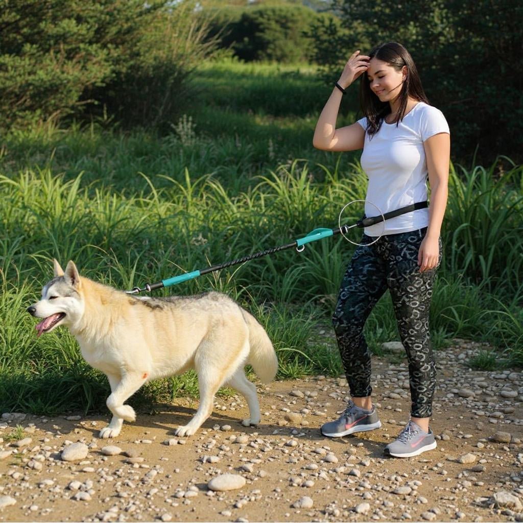 LAISSE POUR CHIEN | CEINTURE MAINS LIBRES REGLABLE - Les chiens beaux