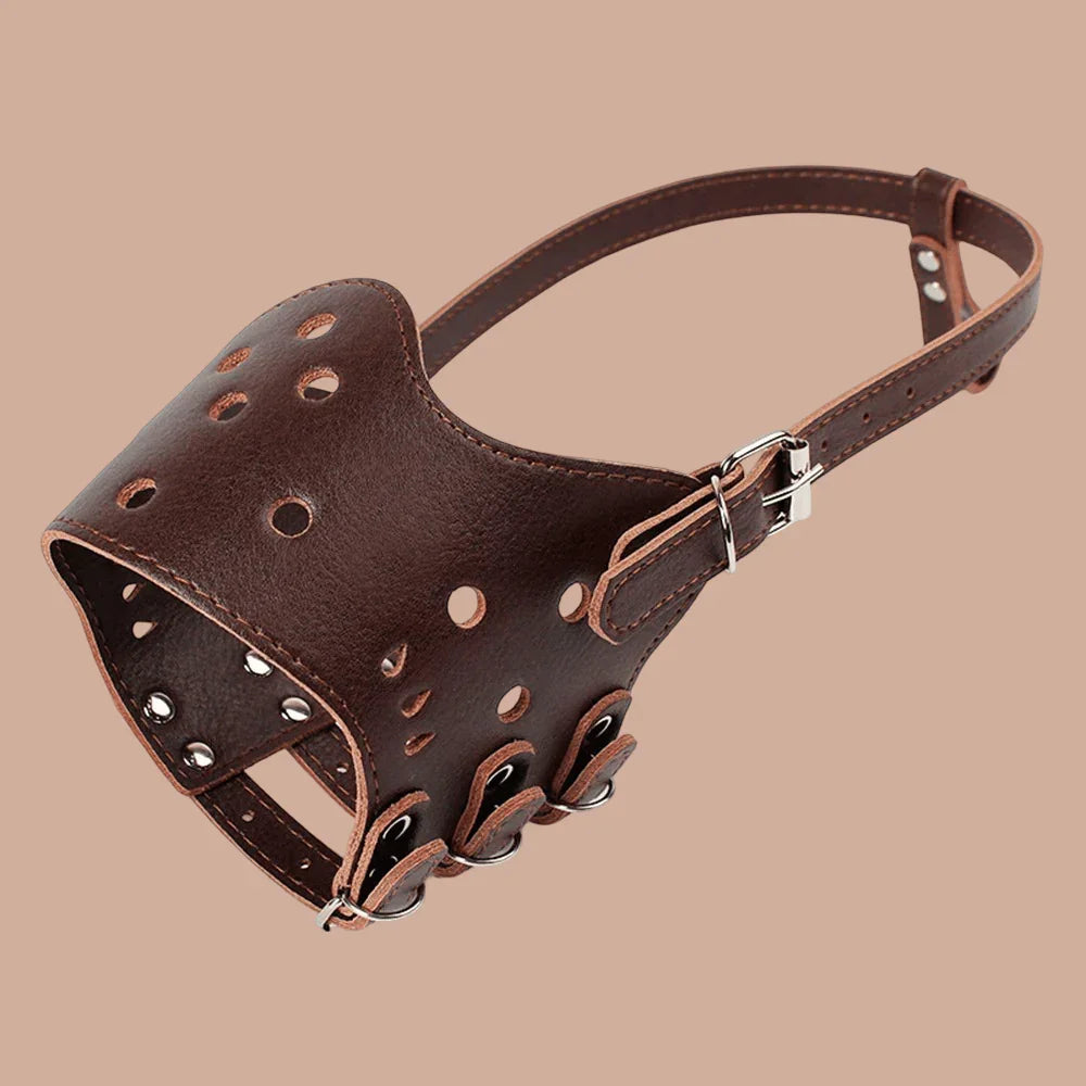 Muselière pour chien | Cuir PU - Les chiens beaux