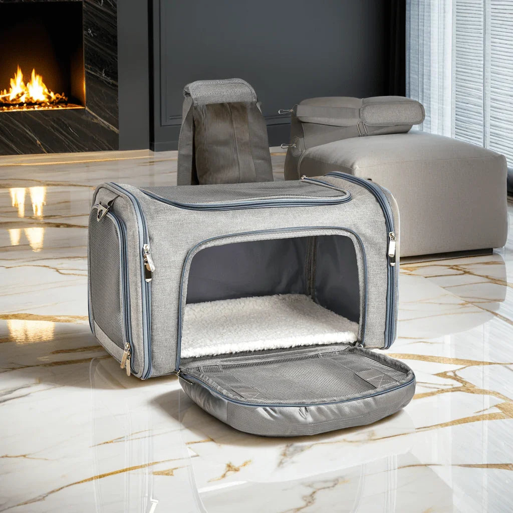 SAC POUR CHIEN GRIS | BOITE DE TRANSPORT - Les chiens beaux