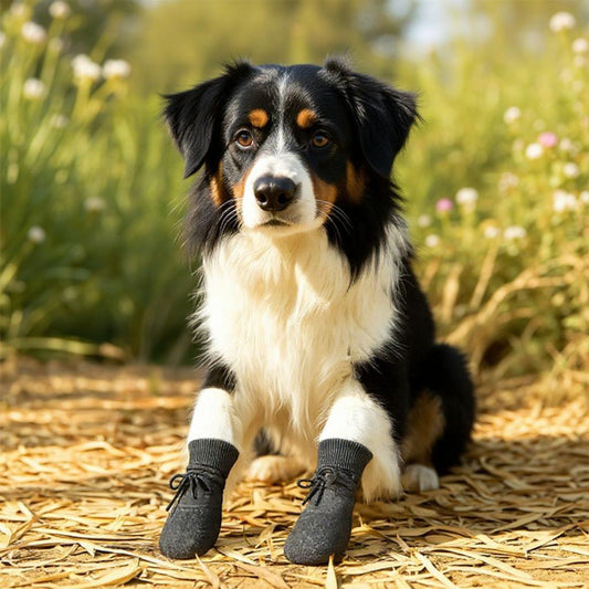 Chausson pour chien gris en coton