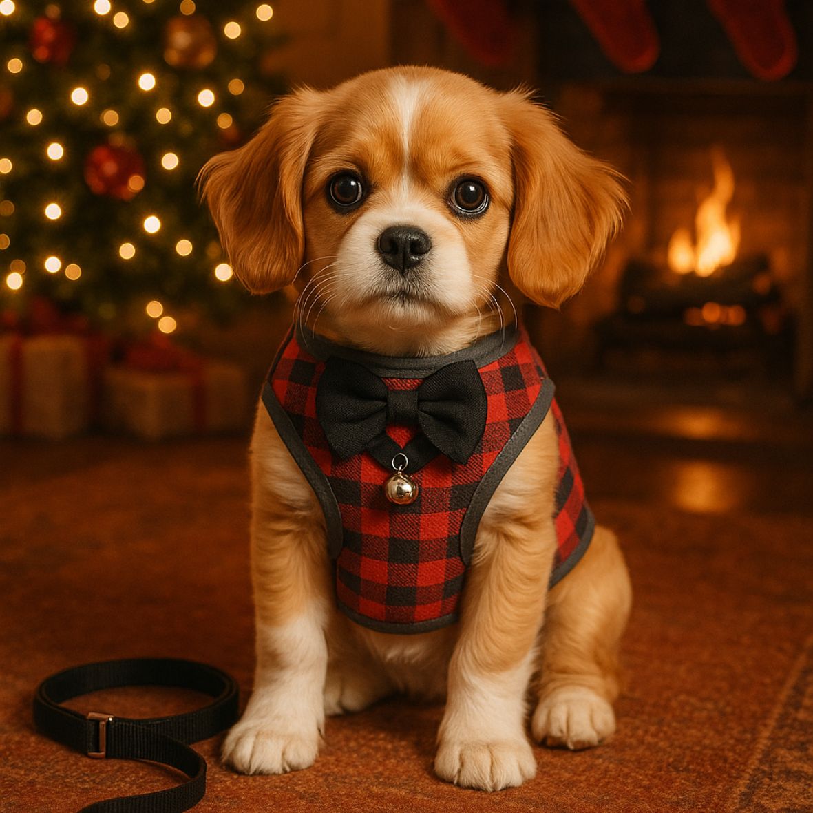 Harnais pour petit chien | Lignes carrées colorées