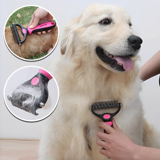 Brosse pour chien à poils longs - Peigne avec dents à double face