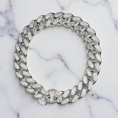 COLLIER CHIEN | CHAÎNE INCRUSTÉE DE DIAMANTS