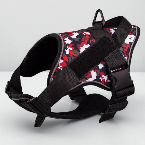 Harnais anti traction pour chien Servidog rouge camouflage
