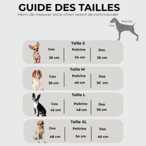 Manteau chien Winter confort Guide des tailles