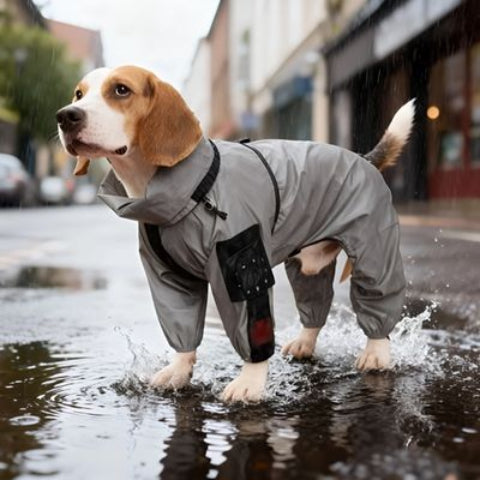 beagle qui porte le manteau pour chien thermoprotect robuste