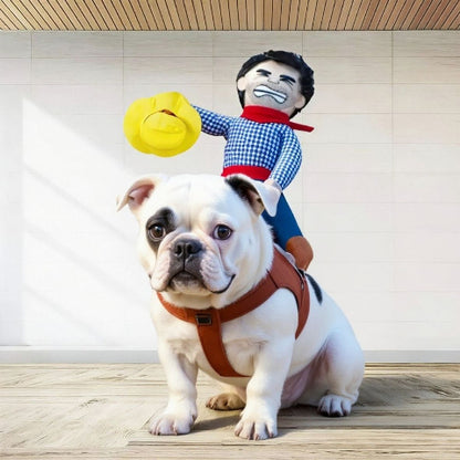 bulldog qui porte le deguisement chien cowboy d'halloween magnifique