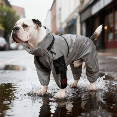 bulldog qui porte le manteau pour chien thermoprotect pratique