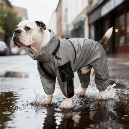 bulldog qui porte le manteau pour chien thermoprotect pratique
