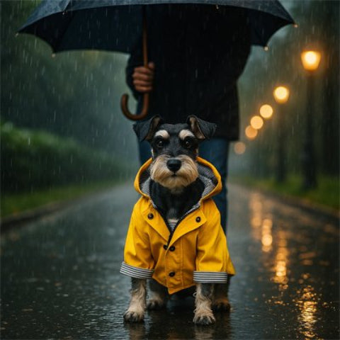chien qui porte l impermeable pour chien jaune efficace