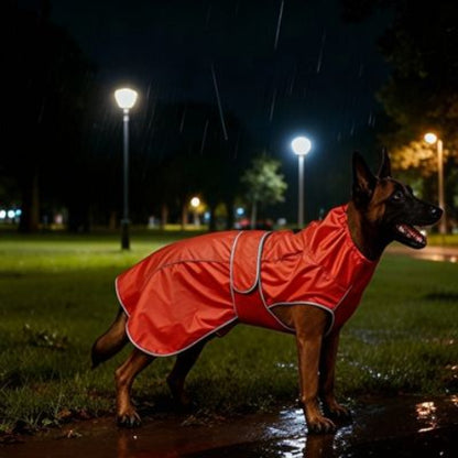 chien qui porte l impermeable pour chien visible dans la pluie
