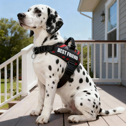 chien qui porte le harnais pour chien de service Servidog rouge durable