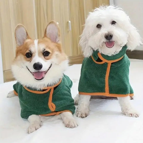 chiens qui portent le peignoir pour chien