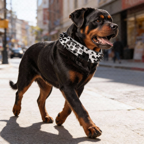 collier a clou pour chien a coutures doubles