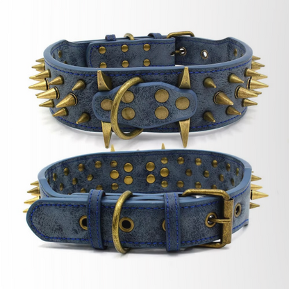 collier a clou pour chien bleu leger