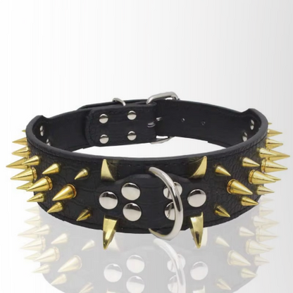 collier a clou pour chien noir joli