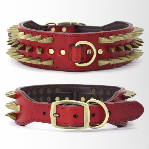 collier a clou pour chien rouge distinctif
