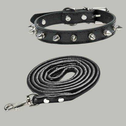 COLLIER CUIR CHIEN | POINTES CLOUTÉES - Les chiens beaux