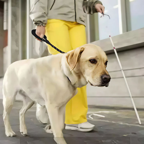 golden retriever qui porte la laisse pour chien rembourree noire durable