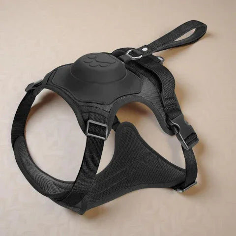 harnais anti traction chien tout en un noir