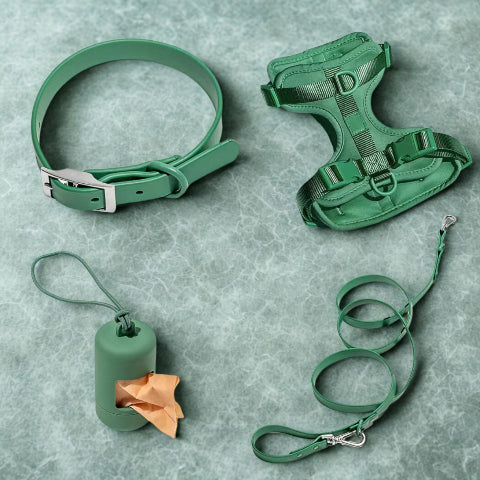 harnais anti traction chien  vert durable