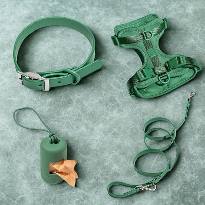 harnais anti traction chien  vert durable