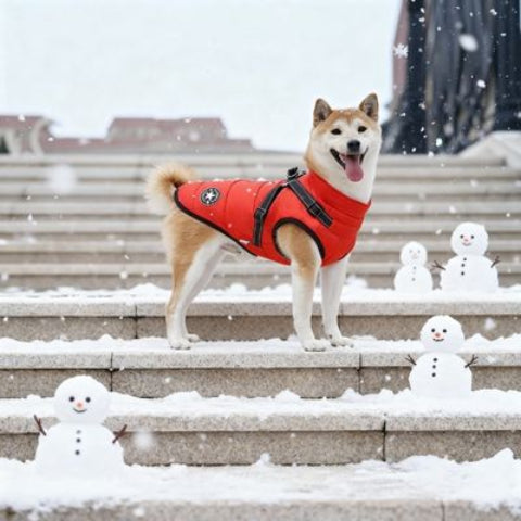 harnais chien hiver rouge efficace en hiver