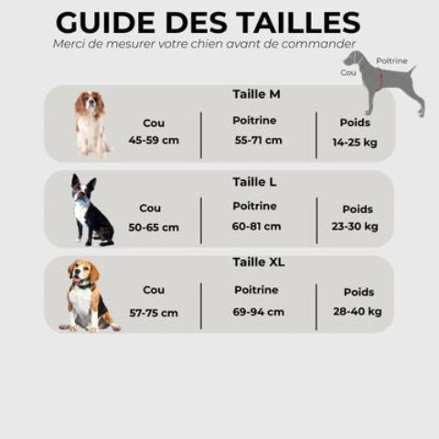 harnais chien militaire guide des tailles