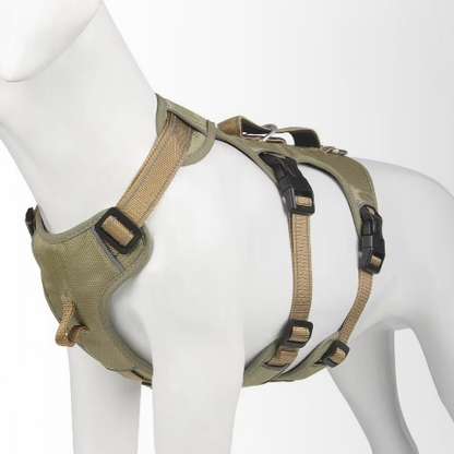 harnais chien tactique kaki de qualite