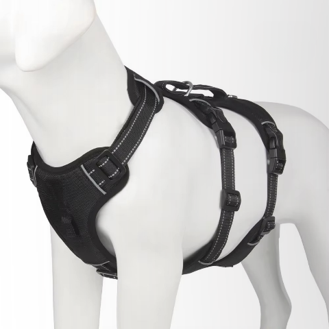 harnais chien tactique noir doux au toucher