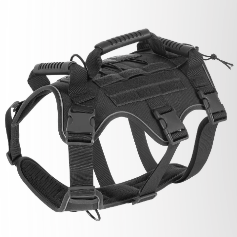 harnais chien tactique noir premium